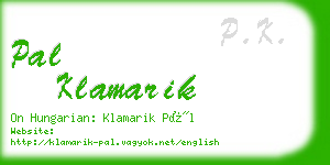 pal klamarik business card